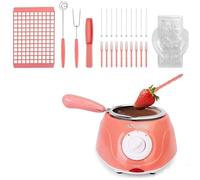 Kueohse Set Regalo Elettrico Completo per Sciogliere il Cioccolato con Stampo Fai-Da-Te per Caramelle, Latte e Formaggio. Spina Europea (B)