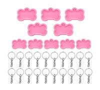 Kueohse Stampi nel Silicone per Resina di di Cane, 10 Pezzi Diy con Targhetta per Cani Stampo nel Resina Epossidica con 20 Pezzi di per Diy