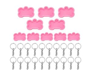 Kueohse Stampi nel Silicone per Resina di di Cane, 10 Pezzi Diy con Targhetta per Cani Stampo nel Resina Epossidica con 20 Pezzi di per Diy