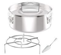 Kueohse Stampo per Flan per, Stampo per Flan In Acciaio Inossidabile con Coperchio - Flan Maker per Pentola da 6 Quarti (3QT, 8QT Disponibile) - con Griglia Facile Installazione Facile da Usar