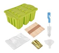 Kueohse Stampo per Ghiaccioli nel Silicone, Ghiacciolo Ghiacciato per Creatore di Ghiaccioli Gelato DIY, con 50 Pezzi Bastoncini per Ghiaccioli Sacchetti per Ghiaccioli