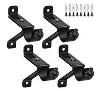 Kueohse Supporto per bastone per tende, regolabile, resistente, colore nero, per da parete