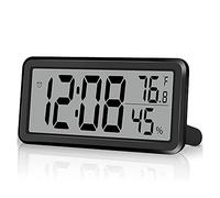 Kueohse Sveglia Digitale, Orologio da Tavolo, Orologio Elettronico LCD a Batteria Decorazioni per Camera da Letto Cucina Ufficio - Nero