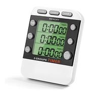 Kueohse Timer digitale da cucina, 3 canali, timer da cucina, 3 canali, timer da cucina, display grande, allarme forte