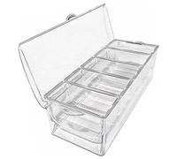 Kueohse Vassoio per frutta e verdura con coperchio, contenitore per ingredienti in plastica, contenitore per ingredienti, 5 scomparti, contenitore laterale