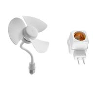 Kueohse Ventilatore Universale Avvitato E27, Ventilatore da Soffitto con Base Filettata E27 A 3 Pale, Ventola di Raffreddamento A Basso Rumore, Ventilatore da Soffitto con Filettatura E27