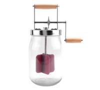 Kueohse Zangola per Burro A Manovella, Macchina per Burro Manuale, Miscelatore per Crema, Strumento per Mescolare Alimenti In Silicone, Barattolo di Vetro, Accessori da Cucina, 1 L.