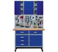 Küpper Sparset 70424-7, 120 cm, blu oltremare, banco da lavoro, pensile, pannello forato