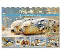 Küstenleben. Zauberhafte Tiere am Meer (Wandkalender 2027 DIN A3 quer), CALVENDO Monatskalender: Sanfte Pinselstriche fangen das Leben der Küstentiere ... am Meer zu stimmungsvollen Momenten werden