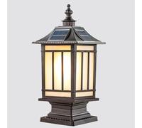 KUEYANB Lampada A Colonna Moderna Per Villa, Impermeabile, Per Recinzione, Terrazza, Palo, Lampada Da Esterno A Energia Solare, Testa Di Lanterna Per Villa, Cortile, Prato, Accensione/spegnimento