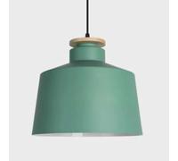 KUEYANB Lampada A Sospensione Con Paralume In Metallo E Cappuccio In Legno | Robusto guscio in metallo, facile da pulire, portalampada universale E26, installazione rapida, perfetto per bar, ristoranti