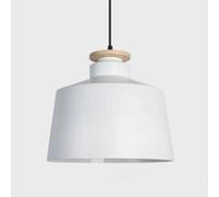 KUEYANB Lampada A Sospensione Con Paralume In Metallo E Cappuccio In Legno | Robusto guscio in metallo, facile da pulire, portalampada universale E26, installazione rapida, perfetto per bar, ristoranti