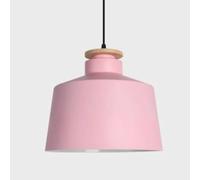 KUEYANB Lampada A Sospensione Con Paralume In Metallo E Cappuccio In Legno | Robusto guscio in metallo, facile da pulire, portalampada universale E26, installazione rapida, perfetto per bar, ristoranti