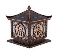KUEYANB Lampada Da Palo Solare Vintage Impermeabile Per Esterni, Testa Di Lanterna Per Villa, Cortile, Cancello, Pilastro Esterno, Lanterna Per Recinzione, Terrazza, Portico, Facile Da Installare