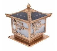 KUEYANB Lampada Solare Da Palo Con Alloggiamento In Alluminio, Lanterna A Colonna Per Giardino, Veranda, Impermeabile, Testa Di Lampione Per Esterni, Per Ingresso Di Villa, Cortile, Stile Cinese