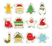 KufaerBeam 12 Pezzi Stampi Natalizi per Biscotti, Formine Natalizie per Bambini, DIY Stampi per Biscotti Natalizie, per Decorare Torta, Biscotto, Dolci, Perfette per dolci festivi