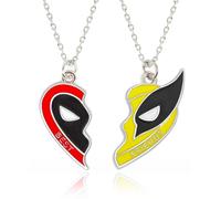 KufaerBeam 2 Pezzi Collana Migliore AmicaCollana Best Friend, Due Collane di Cuori in Stile Supereroe, Che Simboleggiano la Più Forte Amicizia e l’amore Collane,Omaggio al Grande Eroe di Marviano