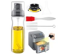 KufaerBeam Spruzzatore Olio, 250 ml Nebulizzatore Olio con Pennello, Spruzzino Olio per Friggitrice ad Aria,Ugello Regolabile, Ampiamente Utilizzato per la Cottura, la Frittura, la Barbecue