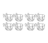 Kufughty 8 Pz Appeso Ringhiera Fioriere Portavasi Pianta Rack Recinzione nel Metallo nel Vaso Stand Montato Balcone Cestini Piccolo