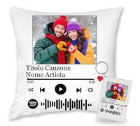Kufutee Cuscino personalizzato con foto 45,7 x 45,7 cm, cuscino personalizzato con immagine/testo, decorazione per la casa, regalo per compleanno, anniversario, San Valentino, musica, DZBZT1205QA7