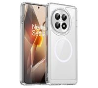 KUGEW NO.1 - Custodia magnetica per OnePlus 13, compatibile con MagSafe, trasparente, sottile, in TPU e policarbonato, robusta, con anello magnetico integrato, antiurto (trasparente)