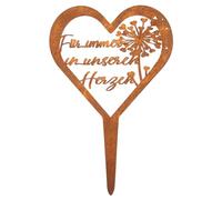 KUHAWL Decorazione per tomba, resistente alle intemperie, a forma di cuore, decorazione per tomba, effetto ruggine, decorazione per il cimitero e per giardini, cortili, cimitero