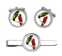 Kuhl's Lorichetto (Da Edward Lear) Gemelli E Fermacravatta Set