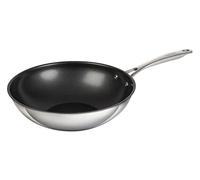 KUHN RIKON Allround - Wok con rivestimento antiaderente in acciaio INOX, 24 cm, colore: Argento