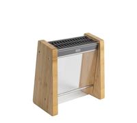 Kuhn Rikon Ceppo portacoltelli vuoto in bambù ghiacciato realizzato in bambù sostenibile con frontale in plexiglas trasparente. Inserto flessibile per lame di varie dimensioni, facile accesso e