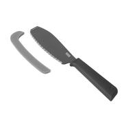 Kuhn Rikon Colori+ Coltello da sandwich - Coltello da pane e sandwich giapponese super affilato in acciaio inox con bordo smerlato, punta grattugia per burro freddo, guaina di sicurezza, lavabile in