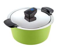 KUHN RIKON HOTPAN COMFORT Casseruola da Portata 3 litri/22 cm, a induzione, in Acciaio Inox, Colore Verde