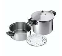 Kuhn Rikon Inox DUROMATIC - Set pentole a Pressione in Acciaio Inox con Manici, 8 l 4 l, 24 cm