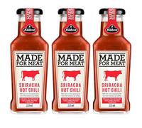 Kuhne Made for Meat Sriracha Hot Chili Sauce, con Peperoncino Maturo e Aglio Grattugiato, per Carne Pesce o Verdure, 235ml, Confezione da 3