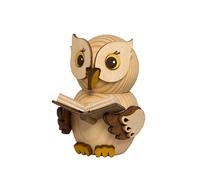Kuhnert - Decorazione/figura in legno - Mini gufo con libro - ca. 7 cm - Made in Germany