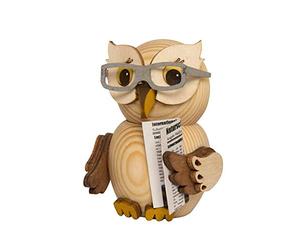 Kuhnert - Decorazione/statuetta in legno - Mini gufo con occhiali - circa 7 cm - Made in Germany
