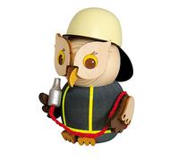 Kuhnert - Decorazione/statuetta in legno - Mini gufo vigili del fuoco - ca. 7 cm -