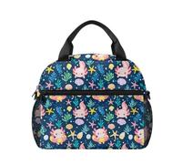 Kuiaobaty Adorabile borsa per il pranzo Axolotl per ragazze con cerniera liscia, grande capacità termica isolata portapranzo per ragazze 8-10, borse termiche a tenuta stagna