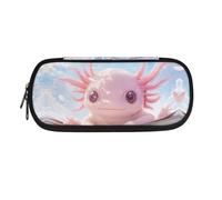 Kuiaobaty Astuccio per bambini con tasche interne per penne, astuccio resistente per bambini con doppia cerniera, Carino Axolotl a, One Size, Animale