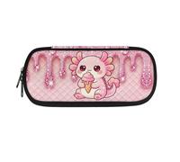 Kuiaobaty Astuccio per bambini con tasche interne per penne, astuccio resistente per bambini con doppia cerniera, Axolotl, One Size, Animale