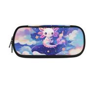 Kuiaobaty Astuccio per bambini con tasche interne per penne, astuccio resistente per bambini con doppia cerniera, Balena Axolotl, One Size, Animale