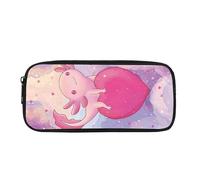 Kuiaobaty Astuccio per bambini per la scuola, per la scuola, per cancelleria, per ragazzi e ragazze, Cuore Axolotl Rosa, Zaino per la scuola