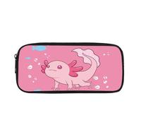 Kuiaobaty Astuccio per matite con stampa di bradipo, porcellino d'India, lupo, galassia, farfalla, astuccio per matite per studenti della scuola elementare, astuccio durevole per, Axolotl Rosa, Zaino