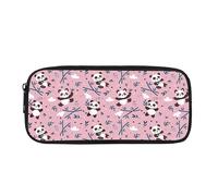 Kuiaobaty Astuccio per matite con stampa di bradipo, porcellino d'India, lupo, galassia, farfalla, astuccio per matite per studenti della scuola elementare, astuccio durevole per, Fiori Pandas Rosa,