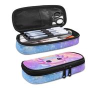 Kuiaobaty Astuccio per matite da ragazza con scomparto per penne integrato, grande capacità, resistente borsa per riporre articoli scolastici per bambini, Galaxy Axolotl, One Size, Animale