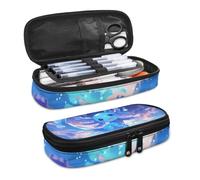 Kuiaobaty Astuccio per matite da ragazza con scomparto per penne integrato, grande capacità, resistente borsa per riporre articoli scolastici per bambini, Galaxy Axolotl a, One Size, Animale