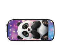 Kuiaobaty Astuccio per matite per bambini, materiale scolastico, per adolescenti, carino, per ragazze e ragazzi, grande astuccio per penne, Panda Stelle Cuori, Zaino per la scuola