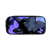 Kuiaobaty Astuccio per matite per bambini, materiale scolastico, per adolescenti, carino, per ragazze e ragazzi, grande astuccio per penne, Lupo farfalla viola, Zaino per la scuola