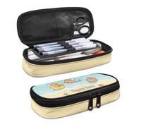 Kuiaobaty Astuccio per ragazze, resistente, con doppia cerniera, grande capacità, portatile, per scuola/ufficio, Capibara estiva, One Size, Animale