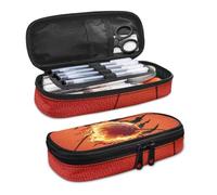 Kuiaobaty Astuccio per ragazzi di grande capacità astuccio per bambini astuccio durevole con cerniera con slot per penna integrato, Basket Flame, One Size, Animale