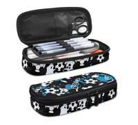 Kuiaobaty Astuccio per ragazzi di grande capacità astuccio per bambini astuccio durevole con cerniera con slot per penna integrato, Calcio Graffiti, One Size, Animale